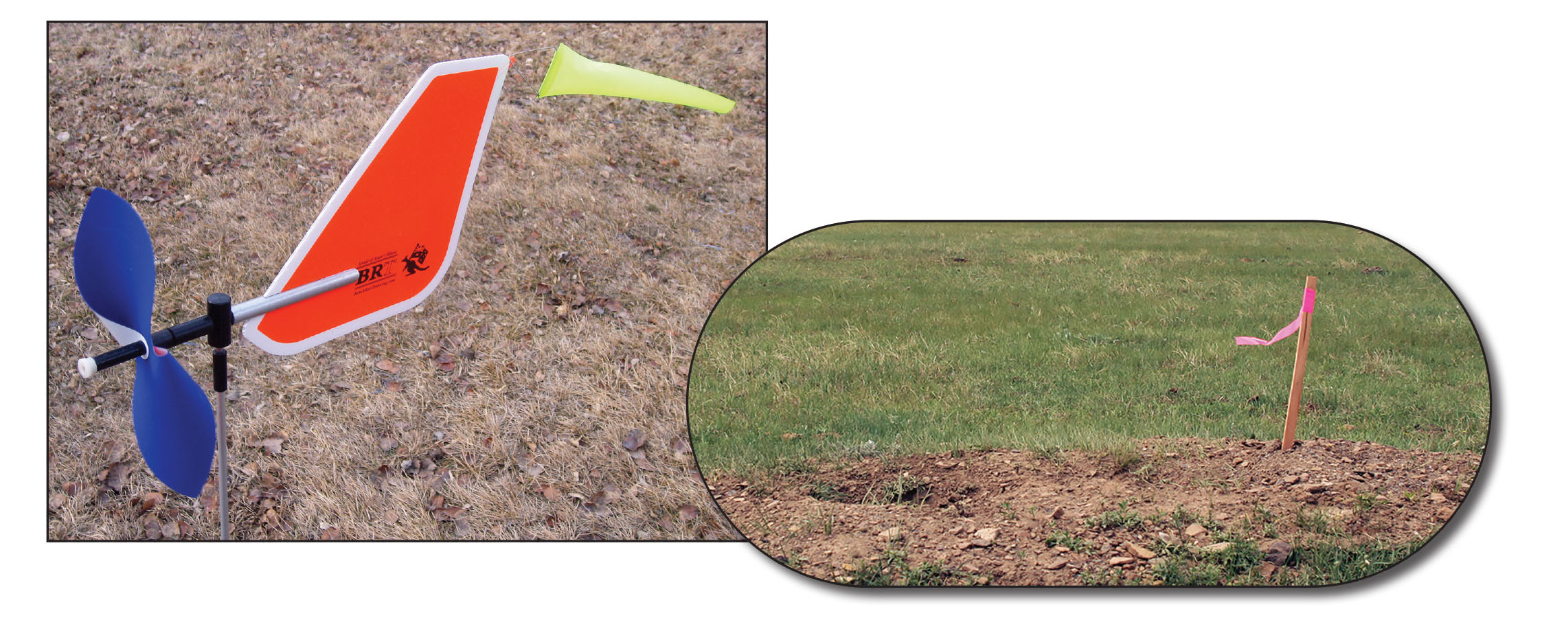 Wind flags help in all test shooting, whether working up 6mm PPC ammunition or big-game loads. While “real” flags like the BRTs (left) work best, even a piece of flagging tape on a stick (like this one below, on a prairie dog shoot) can provide useful information.